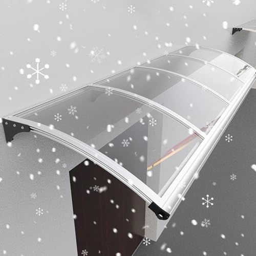 KAXLDHH Pensilina Tettoia Per Porta, Tendalino Per Finestra, Tenda Da Veranda, Tendone In Policarbonato E Alluminio, Pensilina Tettuccio Parapioggia (Bianco, 100x200cm)