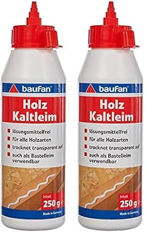Baufan Holzkaltleim, für alle Holzarten, 250 g, transparent, 008802008 (Packung mit 2)