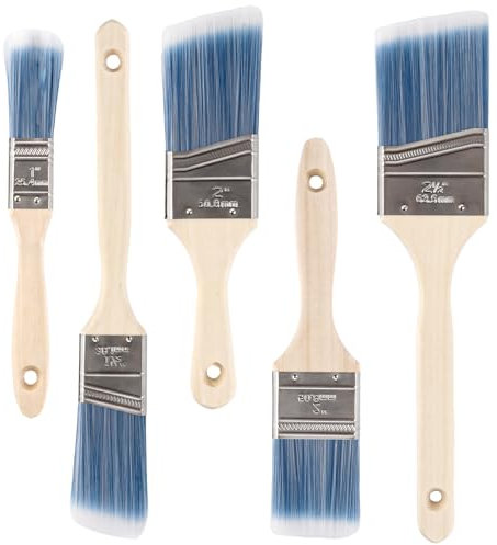 LDHHYH Set di pennelli piatti da 25 mm, 38 mm, 2 pezzi da 50 mm, 68 mm, set di pennelli da pittore, set di pennelli per vernice, set di pennelli piatti con manico in legno, pennello piatto, pennello