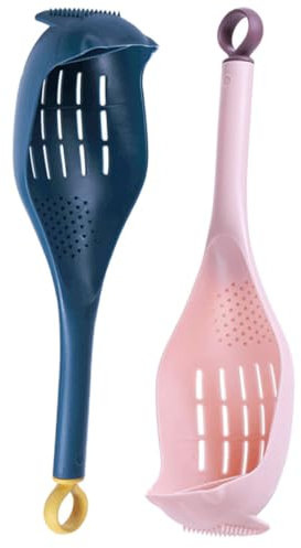 Cabilock Set Di 2 Forati - Scolapasta Per Pasta Noodles E Uova - Da Portata in Con Manico - Colini Da Cucina Per Scolare