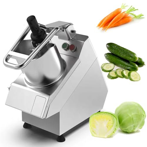 Coupe-légumes De Bureau, Robot Culinaire Commercial 550 W, Coupe-légumes Et Trancheuse électrique 300 Kg/h avec 6 Lames, 300 TR/Min, Robot Culinaire Amovible pour Pommes De Terre, Frites, Citron