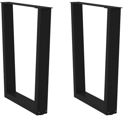 vidaXL Esstisch Beine V-Form 2 Stück Schwarz 70x(72-73,3) cm Stahl