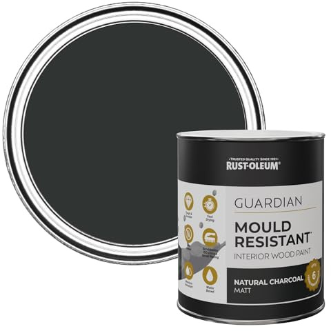 Rust-Oleum Black Guardian Mould Resistant Interior Wood Paint in Matt Finish - Natural Charcoal (Black) 750ml
