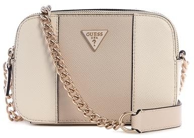 GUESS Damen Noelle Ii Crossbody Kamera Umhängetasche, Off White/Taupe