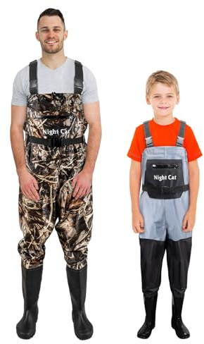 Night Cat Men Waders with Kids Waders for Fishing Hunting Chest Waders Combo Set