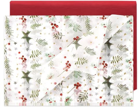 20 Blatt 2 Muster Seidenpapier 50x70cm für Blumenstrauß, Füllmaterial Geschenk Papier Geschenkpapier für Weihnachten Geburtstag Winter Neujahr Geschenkverpackung Bastelzubehör