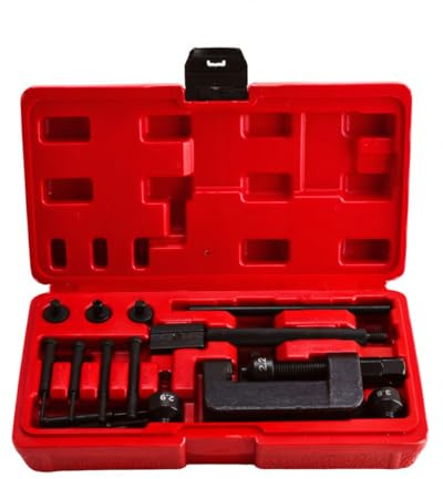 FreeTec 19-Piece Chain Breaker & Riveting Tool Kit | Motorcycle Bicycle ATV Chain Repair Tool with C-Frame, 3 Anvils & 5 Break Tips for #25–#630 Chains and Cam Chains