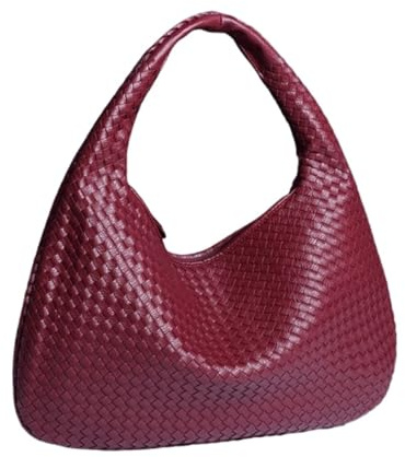 AONETIGER Damen Gewebte Umhängetasche Schultertasche aus Gewebtem Leder Luxuriöse Handtaschen Schultertaschen mit Tragegriff Oben Große Einkaufstasche (R)