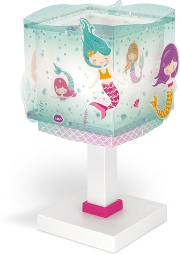 Dalber Kinder Tischlampe Nachttischlampe Nachtlicht Mermaids Meerjungfrauen, 63441N, G4-4W LED - Glühbirne enthalten, Türkis | Nachtlicht; 4W LED; Glühbirne enthalten