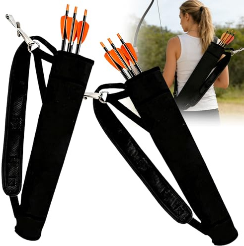VEGOATY 2 stycken pilar koger: Baksida koger i 600D polyester Oxford-tyg för ungdom och vuxna, pilryggkoger för compound recurve båge övning mål jakt (svart)