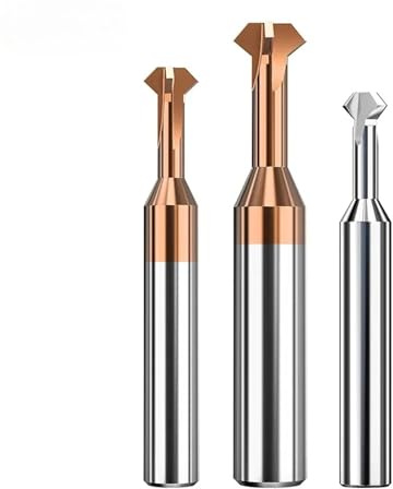 Dovetail Milling Cutter Chamfering Cutter Front Back Deburrer Double Angular Inner Chamfer For Metal Hole Internal Burr Removal CNC Tool Milling Cutter(4x12x8x60,5 PCS)