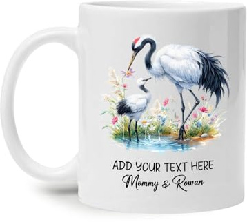 Mamá Y Bebé Grulla Tazas De Regalo Novedad Tazón‌ De Café Graciosa Tazas Té Regalos Divertidos Para Oficina Trabajo Navidad 330Ml