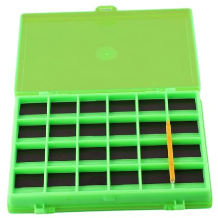 MoSundi Scatola magnetica per ami da pesca a mosca con 44 scomparti, scatola sottile per esche e mosche, verde