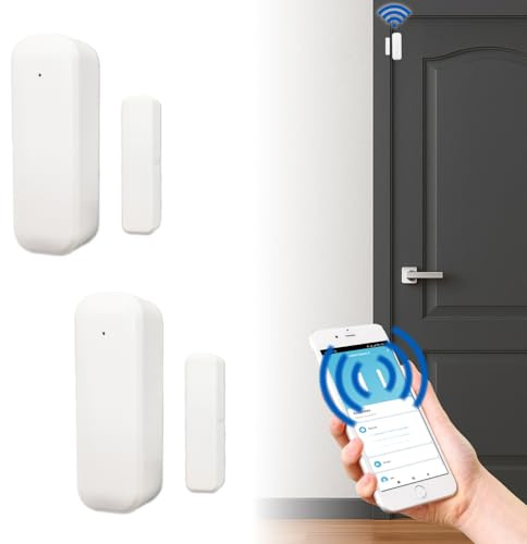 LED ATOMANT 2X Sensor Apertura Puerta y Ventana WiFi con Aviso Movil | Compatible con Alexa y Google Home