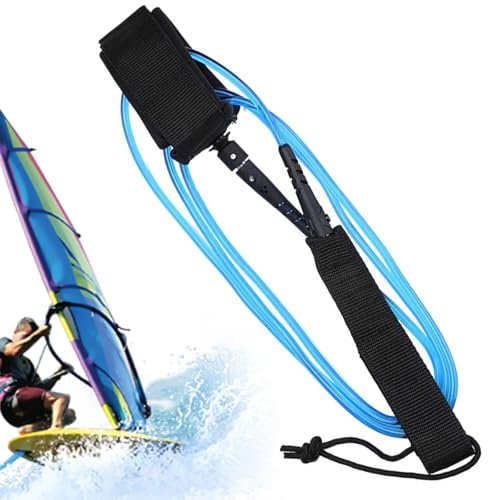 XSHAO Tavola da surf Leash 6 FT, corda dritta con doppia testa rotante in acciaio inox, per tavola da surf e tavola da surf, blu