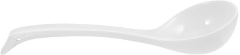 Generic Mestolo per Zuppa Asiatico in Porcellana Bianca da 27 Cm Resistente a Microonde e Lavastoviglie per Servire Zuppe e Ramen