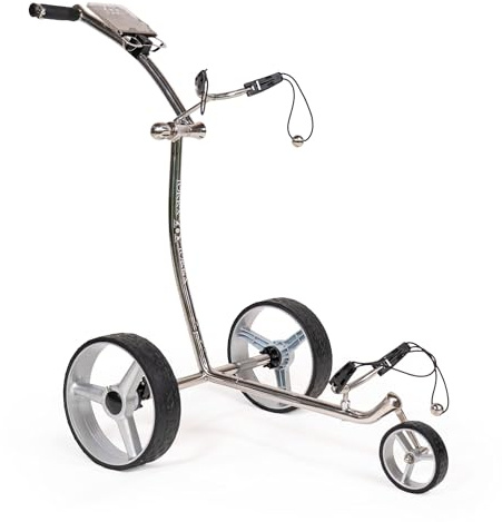 Yorrx® Slim Lion 4S Pro - Carrello da golf in acciaio inox, compatto e salvaspazio, con sistema di sgancio rapido, stabilità ottimale e ampia dotazione completa