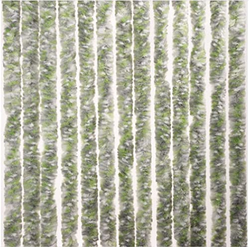 Brunner Chenille-Flauschvorhang Caravan 56 x 175 cm, grau/weiß/grün