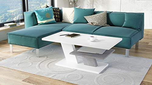Mazzoni Cliff Couchtisch 110x60cm mit praktischer extra Ablage modern stabil vielseitig als Wohnzimmertisch Beistelltisch Sofatisch Zeitloses Design platzsparend robust für Wohnzimmer kleine Räume