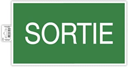 Exacompta 67007E Ausgang Klebeschild 35x20cm Grün aus UV-beständigem PVC Hinweisschild Schilder Warnhinweis Sticker Aufkleber Türschild