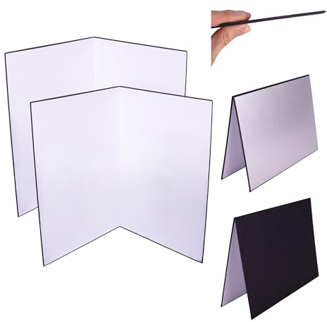 Lens-Aid 3-in-1Falt-Reflektor fürs Fotostudio: Cardboard zum Aufhellen, Kontrast setzen und Ausleuchten in weiß, schwarz, Silber (A3 2er Pack)