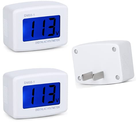 Plug in Voltage Meter, Eversame AC 80-300V LCD Digital RV Voltage Meter, AC 110 220V Voltage Panel Power Volt Test Monitor Gauge Meter for Household Plug into Outlet to Measure Voltage (3 Pack)