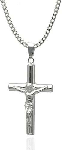 LaraZeidler Berlin Kreuz Kette Herren Sterling-Silber 925 mit Jesus Kruzifix Anhänger