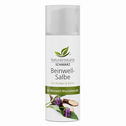 Naturprodukte Schwarz - Beinwellsalbe mit Beinwellwurzel Extrakt & Arnika - Bei Verspannungen in Schulter, Nacken, Füßen und Beinen