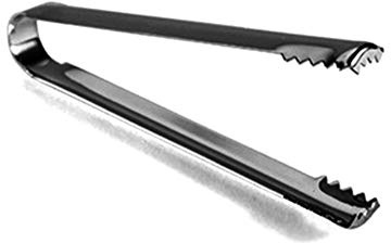 1 STÜCKE Eiszange, Zucker Eiswürfelzange Küche Servierzange Edelstahl Lebensmittel Kochzange für Buffet Grill Süßigkeiten Brot Griffzange Eiswürfelhalter Zange für Bar Cafe Party (Schwarz)