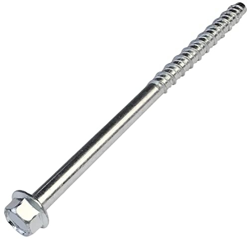 AERZETIX - C57361 - Set med 10 betongskruvar sexkantshuvud med fläns Ø7,8 x 120 mm - direktfäste utan plugg - för 6-sidig nyckel 10 mm - i stål - för renovering konstruktion