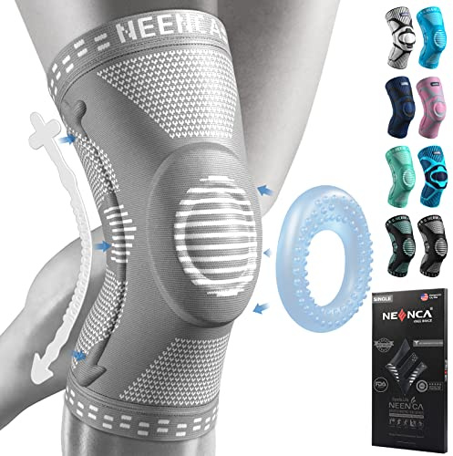 NEENCA Knee Brace,Knee Compression Sleeve Support with Patella Gel Pad & Side Stabilizers,Medical Grade Knee Protector for Running,Meniscus Tear,Arthritis,Joint Pain Relief,ACL,Injury Recovery