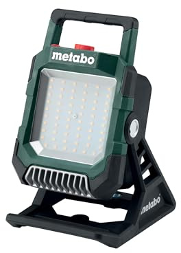 metabo Akku-Baustrahler BSA 18 LED 4000, 18 V Baustellenlampe, 4000 lm | IP54 Arbeitsleuchte mit Magnetfuss, USB-Port & 270 Grad Drehkopf, dimmbar, ohne Akku & Ladegeraet, CAS System kompatibel