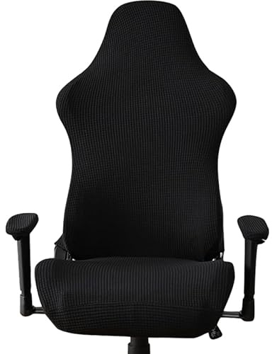 Beavorty 1 juego de funda elástica para silla de juegos, funda para silla de computadora, lavable, color negro