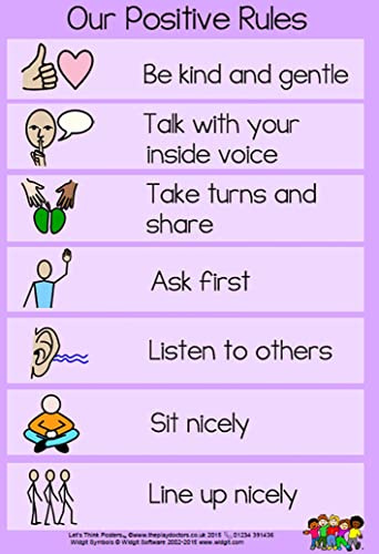The Play Doctors Our Positive Rules Poster – ASD/Autism/SEN/Special Needs Social Communication Visual Aid