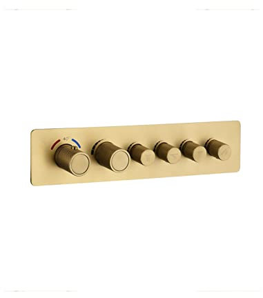 Boyuan Duschthermostat 4 Funktionen Duscharmatur Thermostat Unterputz Brausethermostat, Messing Mischbatterie Dusche Thermostat Mit 40 °C Sicherheitstaste, Duscharmaturen Badezimmerzubehör