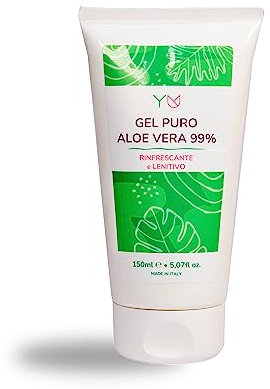 Gel Puro di Aloe Vera 99% - Idratante, lenitivo, rinfrescante - Contro screpolature. secchezza, piccole scottature, arrossamenti, punture di insetti - Vegano, Cruelty free, Naturale - 150 ml