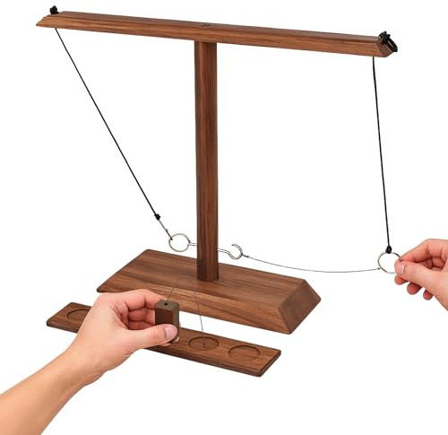 Ring toss Game for Adults & Outdoor/Indoor Yard Games -Hook and Ring Interactive Game with Shot Ladders Bundle | Handmade Wooden Hook and Toss Games for Bars Party & Home