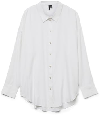 VMNORA LS - Maglietta Oversize Wvn GA Noos, Bianco, L