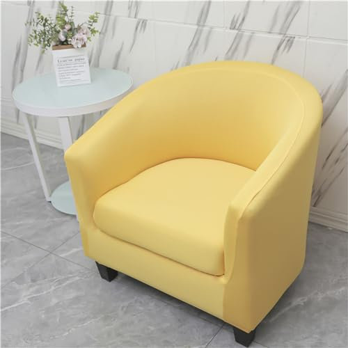 Morbuy Sesselbezug Stretch Einfarbig, 2er Set Sessel Überzug Universal Sesselhussen Waschbar Sesselüberzug Hussen Cocktailsessel Clubsessel Überzug - Weich, Elastisch (Gelb)