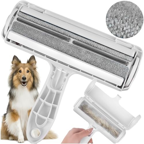 Fusselrolle Wiederverwendbar mit Sammelbehälter Hundehaare Katzenhaare für Kleidung Sofa Teppich 23121