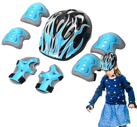 Kleinkind-Helme und Knieschoner-Sets, widerstandsfähige Kinder-Knieschoner und Ellbogenschützer, bequeme Kinder-Skateboard-Helme, Kinder-Skateboard-Pads für Kinder im Alter von 5–10 Jahren