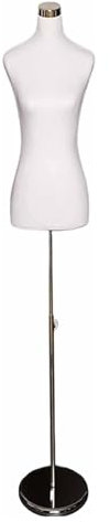 Schneiderpuppe, Schneiderbüste kleiderpuppe, Schaufensterpuppen-Torso, fixierbare weibliche Schaufensterpuppen aus Styropor, halblange Schaufensterpuppen for Nähen von Kleidung(White,Medium)