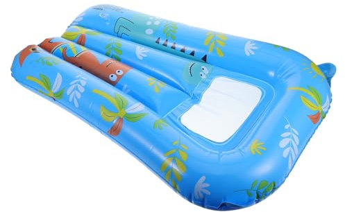 Yardwe Aufblasbares Dinosaurier Surfbrett Kinder Schwimmmatte Mit Sichtfenster PVC Tragbar Wasserspielzeug Für Pool Outdoor