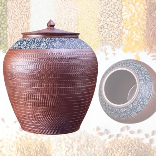 Grain & Rice Dispenser, Kitchen & Pantry Organization For Food/Grain, Large Capacity Sealed Storage Jar, Kitchen Ceramic Rice Cylinder With Lid, For Flour, Rice, Nuts, Snacks(50kg(110 lb))