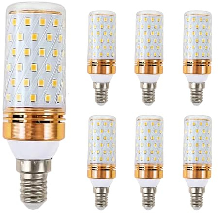 WULUN E14 9W Warmweiße LED-Birnen, AC/DC 220-240V, 1000Lumens, E14 14mm kleine Schraubbasis, Energiesparlampen, äquivalente 85W Halogenlampen, 3000K Warmweiß, 6 pcs