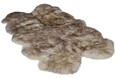 Nordic Sheep Real Sheepskin Rug 4x6 ft | Sheepskin Rugs for Living Room and Sofa | Bedside Rugs for Bedrooms | Large Fluffy Rug is Breathable & Heat-regulating in Color Snow Peak