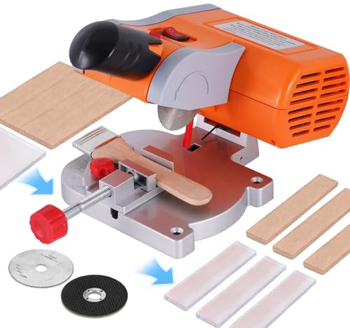 BAOSHISHAN Mini Schnerider 10000R/Minu. für kleine manuelle Schneidarbeiten in Kunststoffen, Aluminium, Holz, Stein und Nichteisenmetallen (Klingengröße 50mm), 13.5×15×18.5cm