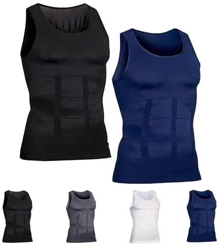 Generisch Shaperluv Tank 2.0 Homme Manches Grandes et Longues Manches Shaperluv Tank 2.0 Homme Maillot de Corps Amincissant Maillot de Compression Débardeur pour Homme, 2 pièces D-D, XL