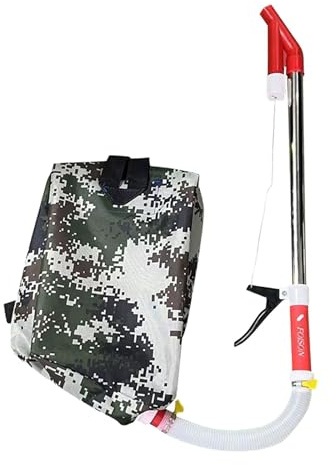 Harilla Épandeur d'Engrais Manuel avec Sac à Dos, Distributeur Multifonctionnel, Distributeur d'Engrais Portable, Outil de Fertilisation pour Pelouse et Jardin, Tuyau Unique