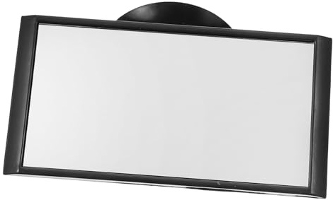 ARTSEWPLY Espejo Retrovisor Interior de Coche Ventosa, Diseño Giratorio y Ajuste de Ángulo, Espejo de Plástico Negro para Asistencia Conducción Segura